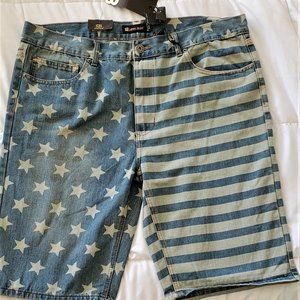 Royal Blue Apparel Stars/Stripes Shorts-40 Relax Slim (New) Amer. Eagle Closeout